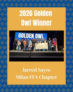 2026 Golden Owl Winner, Jarred Sayre